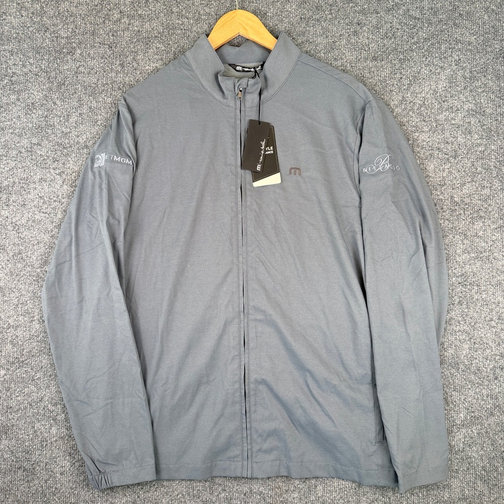 Travis Mathew Surfside Full Zip Jacket Mens L Gray Bellagio Las Vegas Casino